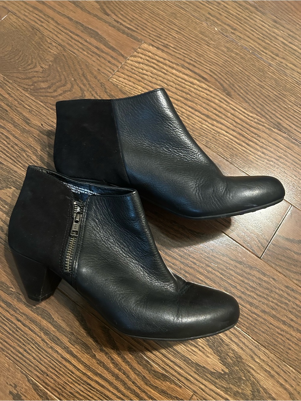 Women's Black Leather and Suede Ankle Boots size 7
